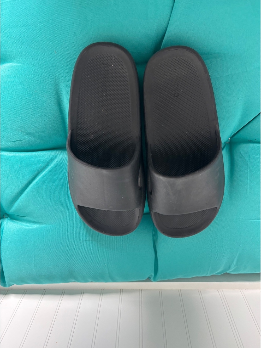 Black Rubber Slides